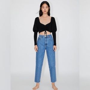 ZARA high waisted mom fit jeans light blue size 4